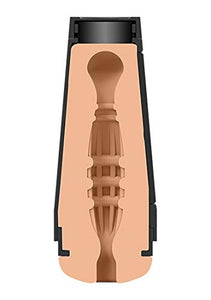 Doc Johnson Man Squeeze - Stud - Squeeze Plate For Precise Pressure - Twist End Cap To Control Suction - Discreet Premium Stroker - Male Masturbator, Ass, Vanilla