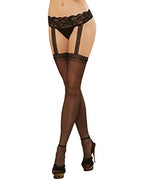 Dg Lace Garter W/Thigh Highs Blk Q