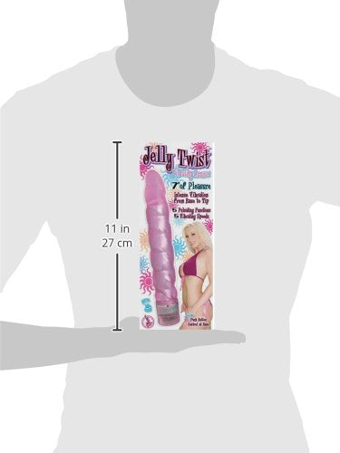Nasstoys Pink Waterproof 5 Speed 7-Inch Phthalate Free Twisted Shaft Jelly Vibrator