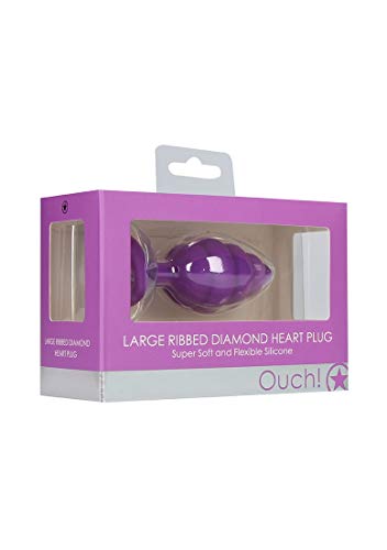 (Wd) Large Ribbed Diamond Hear Plug Purple