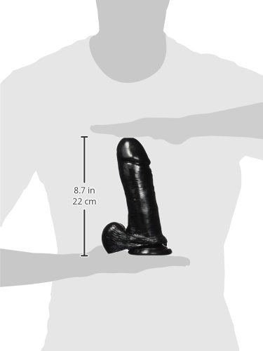 Si Novelties Thick Cock With Balls  Egg And Suction  Black  8 Inch  2688 Ounce