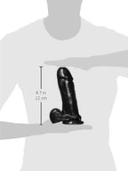 Si Novelties Thick Cock With Balls  Egg And Suction  Black  8 Inch  2688 Ounce