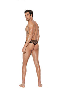 MenS Fishnet Thong Back Brief - Small/Medium -  Black