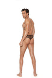 MenS Fishnet Thong Back Brief - Small/Medium -  Black