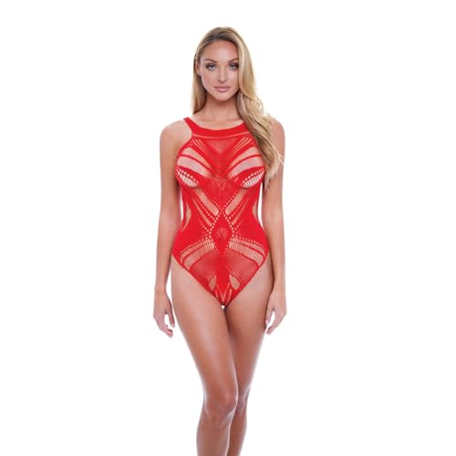 Jacquard Bodysuit Red O/S