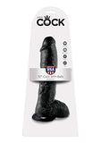 Pipedream King Cock With Balls, Black, 10 Inch