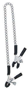 Spartacus Adjustable Micro Plier Nipple Clamps With Link Chain Silver