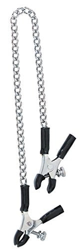 Spartacus Adjustable Micro Plier Nipple Clamps With Link Chain Silver