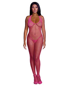 Dg Halter Bodystocking Neon Pink Os