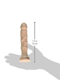 Doc Johnson Raging Hard-Ons - Slim Line - 5.5 Inch (6.9 In. Long And 1.2 In. Wide) - Heavily Veined - Dildo With Suction Cup Base - Great For Anal Beginners - Vanilla