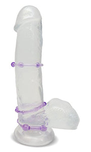 Blush Stay Hard Soft Stretchy Beaded Male Enhancement Cock Rings - Pack Of 3 - Purple