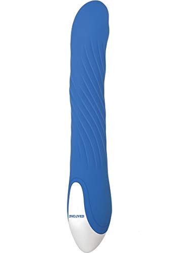 Evolved Novelties Tidal Wave - Silicone Recharegable Unique Pleasure Wave Vibrator, Blue