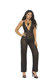 Deep V Lace Jumpsuit Black S