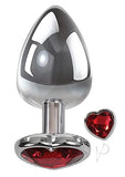 A&E Large Red Heart Gem Anal Plug