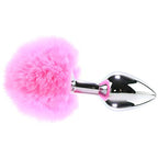 Cousins Group Iris Med Silver Plug With Pom Pom, Pink