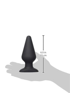 Hustler Toys All About Anal Seamless Silicone Butt Plug  Black  6 Inch