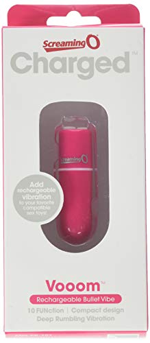 Screaming O Charged Vooom Rechargeable Bullet Vibe, Pink,1 Count,Scvchgbulpk