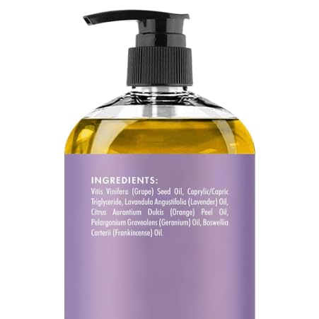Majestic Pure Lavender Massage Oil For Men And Women - Great For Calming, Soothing And To Relax - Blend Of Natural Oils For Therapeutic Massaging And Aromatherapy - 8 Fl Oz.