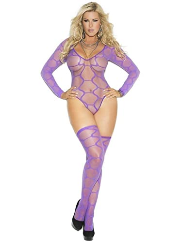 2 Piece Set Hexagon Teddy And Stockings - Purple - Queen Size