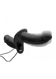 Strap U Power Pegger Silicone Vibrating Double Pleasure Dildo With Harness Black