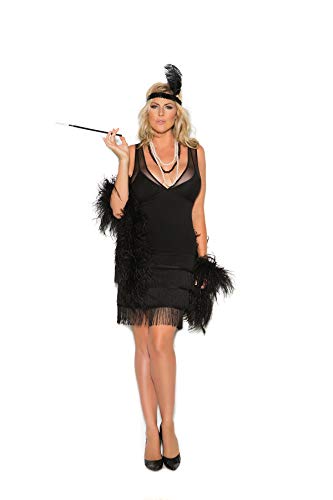 Elegant Moments Em-99051X Flapper - 2 Pc. Costume Black / 3X/4X