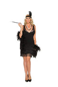 Elegant Moments Em-99051X Flapper - 2 Pc. Costume Black / 3X/4X