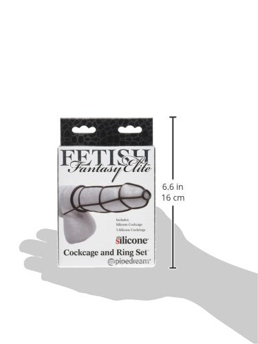 Fetish Fantasy Elite Cock Cage & Ring Set, Black