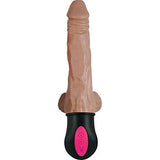 Realistic Warming 6.5 Inch Vibrating Dildo With Balls Brown