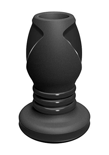 Doc Johnson Platinum Premium Silicone - The Stretch - Hollow Butt Plug - Medium - Black
