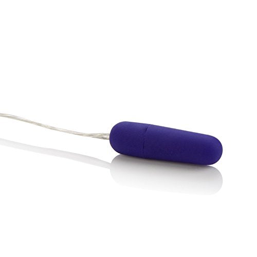 Calexotics Whisper Micro Bullet - Self Heating Wired Pocket Bullet Vibrator - Remote Control Sex Toys For Couples - Adult Egg Massager - 1.25 Inch - Purple