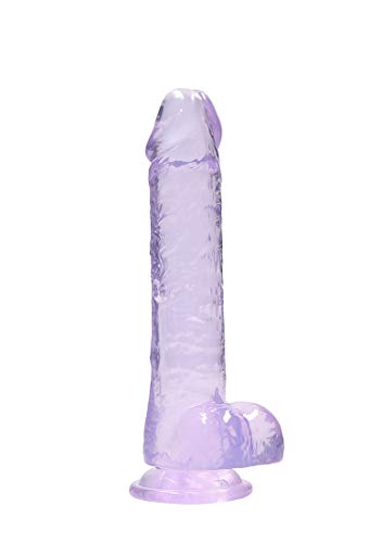 Realrock Jelly Dildo With Balls 8&quot; Purpl