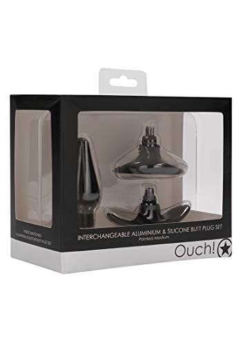 (Wd) Interchangeable Butt Plug Pointed Medium Black