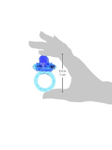 Golden Triangle Ring Of Xtasy Bear Series Vibrating Silicone Penis Ring, Blue