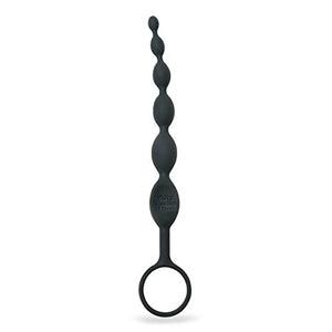 Fifty Shades Of Grey Pleasure Intensified Black Silicone Anal Beads - Graduated Size - 7.5 Inch