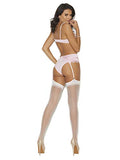 Bra, Garterbelt And Panty Baby Pink Xl