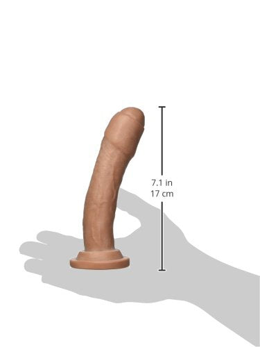 Cloud 9 Novelties Uncircumscised Uncut Head Dildo With Cock Rings, Brown, 7 Inch, 9.3 Ounce