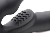 Strap U Evoke Super Charged Black Vibrating Strapless Silicone Dildo