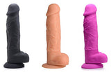 Strap U Power Pecker 7In Dildo Silicone W/ Balls Black