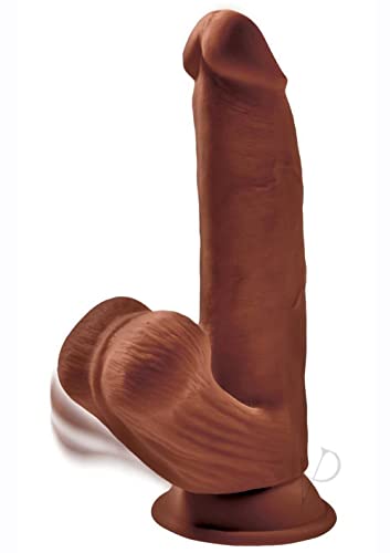 8 Inch Triple Density Cock With Swinging Balls -  Brown