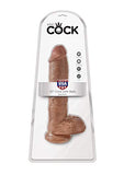 King Cock 10In Cock With Balls - Tan
