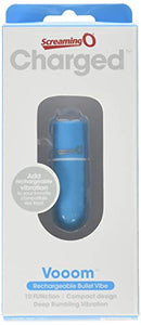 Screaming O Charged Vooom Rechargeable Bullet Vibe, Blue,1 Count