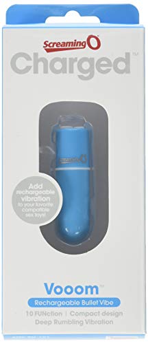 Screaming O Charged Vooom Rechargeable Bullet Vibe, Blue,1 Count