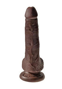 King Cock 6In Cock With Balls - Brown