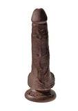 King Cock 6In Cock With Balls - Brown