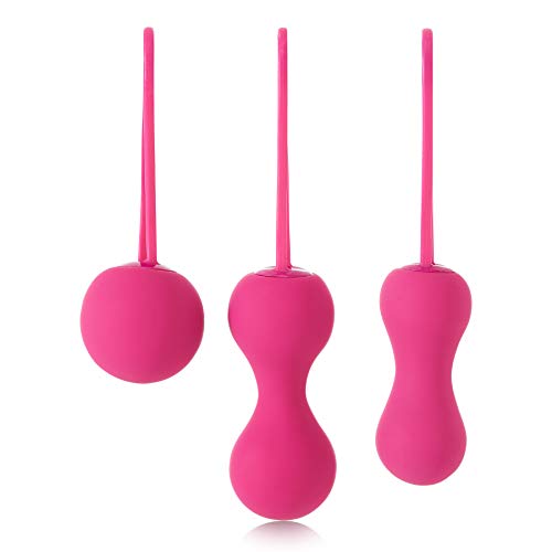 Je Joue Ami 3 Step Kegel Training Set, Comfortable, Waterproof, 100% Medical Silicone - Fuchsia