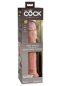 King Cock Elite 10 Inch Dual Density Silicone Cock - Light