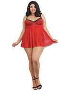 Dg Lace Ovrlay Bdoll W/ G-Strng Ruby 3X