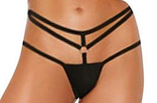 Strappy Panty W/ Cut Out Back Black S/M