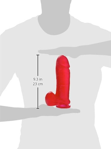 Cloud 9 Novelties Delightful Dildo With Realsitic Balls And Suction Cup, Red, 9 Inch, 1.9 Pound
