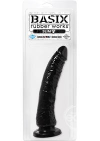 Basix Rubber Works - Slim 7 Inch With Suction Cup - Black